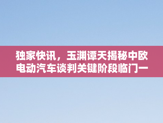 独家快讯，玉渊谭天揭秘中欧电动汽车谈判关键阶段临门一脚