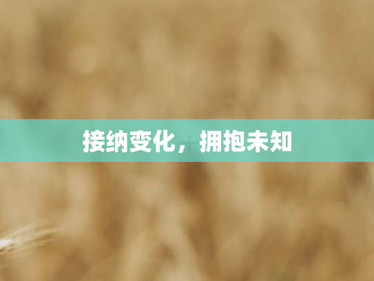 接纳变化，拥抱未知
