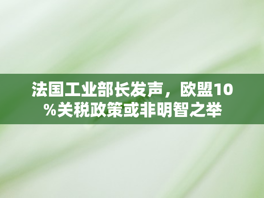 法国工业部长发声	，欧盟10%关税政策或非明智之举