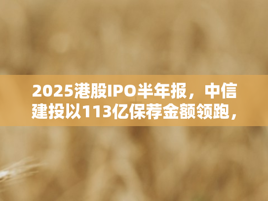 2025港股IPO半年报	，中信建投以113亿保荐金额领跑，表现优于中信两倍以上