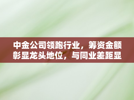 中金公司领跑行业	，筹资金额彰显龙头地位，与同业差距显著
