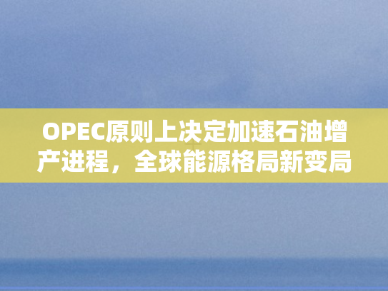 OPEC原则上决定加速石油增产进程	，全球能源格局新变局