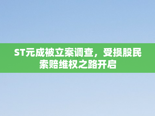 ST元成被立案调查	，受损股民索赔维权之路开启