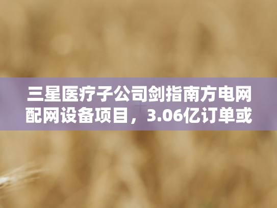 三星医疗子公司剑指南方电网配网设备项目	，3.06亿订单或成业绩新引擎