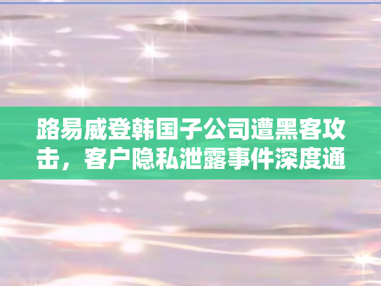 路易威登韩国子公司遭黑客攻击，客户隐私泄露事件深度通报与反思