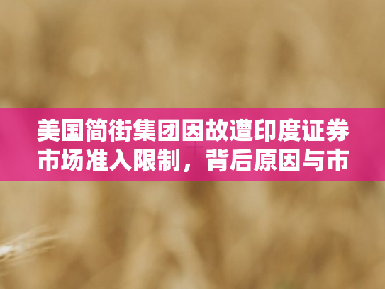 美国简街集团因故遭印度证券市场准入限制，背后原因与市场影响剖析