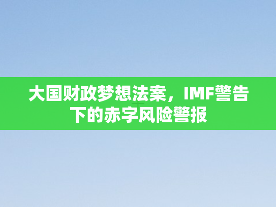 大国财政梦想法案，IMF警告下的赤字风险警报