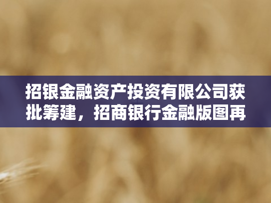 招银金融资产投资有限公司获批筹建	，招商银行金融版图再扩张