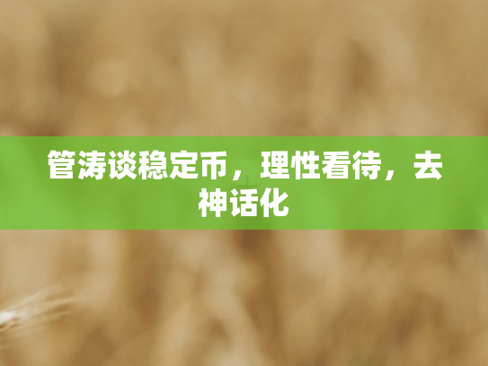 管涛谈稳定币	，理性看待，去神话化