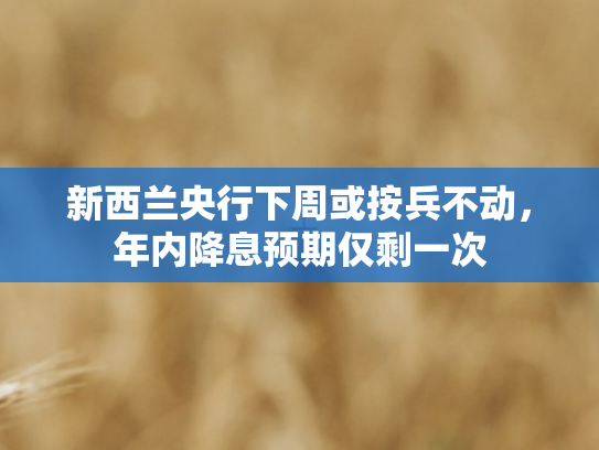 新西兰央行下周或按兵不动，年内降息预期仅剩一次