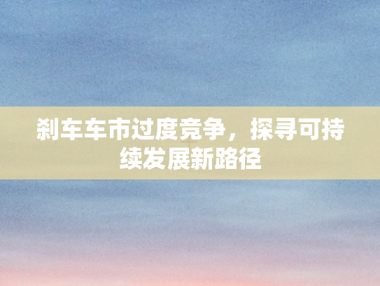 刹车车市过度竞争	，探寻可持续发展新路径