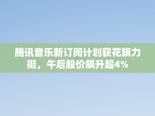 腾讯音乐新订阅计划获花旗力挺，午后股价飙升超4%
