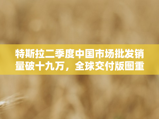 特斯拉二季度中国市场批发销量破十九万，全球交付版图重塑