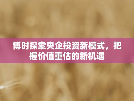 博时探索央企投资新模式	，把握价值重估的新机遇