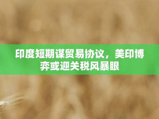 印度短期谋贸易协议，美印博弈或迎关税风暴眼