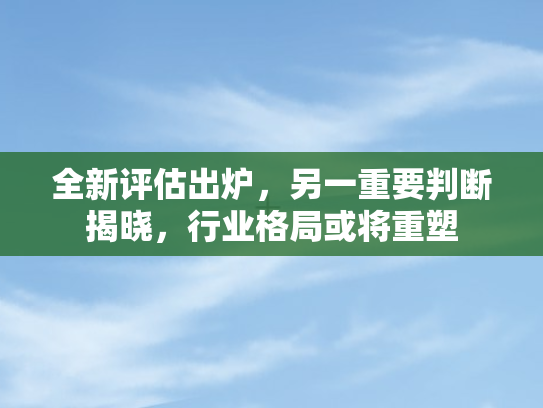 全新评估出炉，另一重要判断揭晓	，行业格局或将重塑