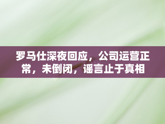 罗马仕深夜回应	，公司运营正常，未倒闭，谣言止于真相