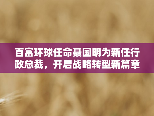 百富环球任命聂国明为新任行政总裁，开启战略转型新篇章