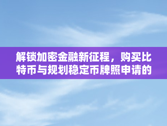 解锁加密金融新征程，购买比特币与规划稳定币牌照申请的智能路径