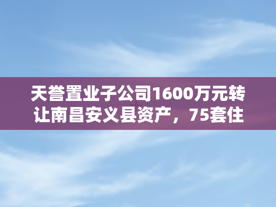 天誉置业子公司1600万元转让南昌安义县资产，75套住宅与11间商铺权益易主