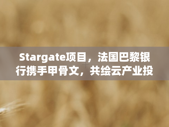 Stargate项目，法国巴黎银行携手甲骨文，共绘云产业投资新蓝图