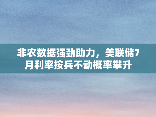 非农数据强劲助力	，美联储7月利率按兵不动概率攀升