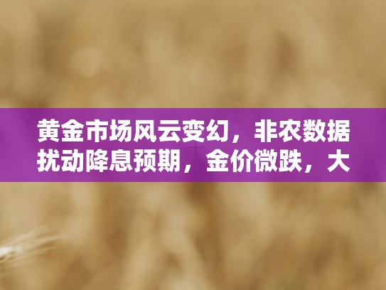 黄金市场风云变幻，非农数据扰动降息预期，金价微跌	，大而美法案影响待显