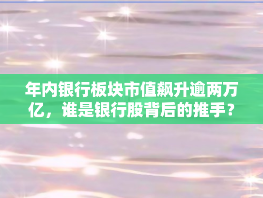 年内银行板块市值飙升逾两万亿	，谁是银行股背后的推手？