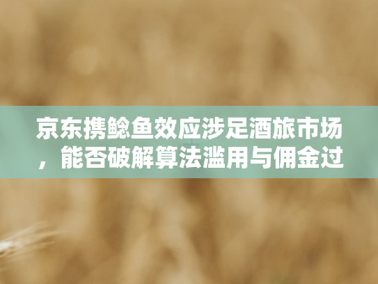 京东携鲶鱼效应涉足酒旅市场	，能否破解算法滥用与佣金过高困局？