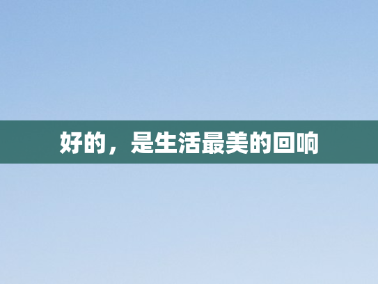 好的	，是生活最美的回响